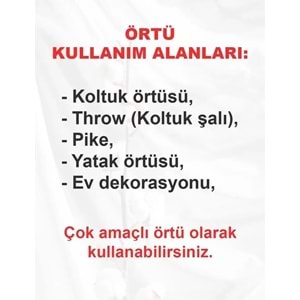 Alinda Pamuklu Kaymaz Terletmez Koltuk Örtüsü (170x230) - Naturel (Krem)