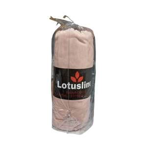 Lotusline Ranforce Fitted Lastikli Battal Çift Kişilik Çarşaf Seti (180x200+30)-Pudra