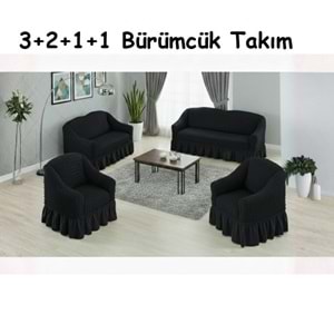 Altın Kelebek Bürümcük Koltuk Örtüsü Std Tk (3+2+1+1)-Siyah