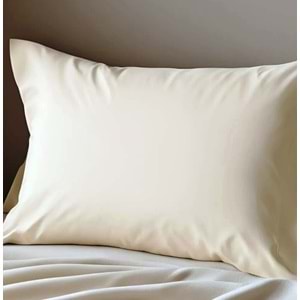 12 Adet Ekru Renk Pamuklu Yastık Kılıfı Kapaklı (50x70)