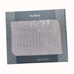 Özdilek Prestige Kalın Embos Çift Kişilik Battaniye (220x240)-Kristal Gri Yeni (Pembemsi)