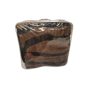 Aksu Safari Çift Kişilik Ultra Yumuşak Embos Vizon Battaniye (200x240)-Leopar Koyu Kahve Siyah