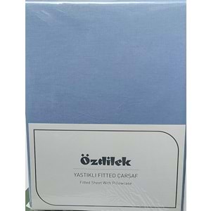 Özdilek Colourist Fitted Lastikli Tek Kişilik Battal Çarşaf Seti (120x200)-Buz Mavi
