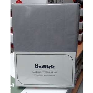 Özdilek Colourist Fitted Lastikli Çift Kişilik Çarşaf Seti (160x200)-Silver Gri