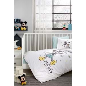 Özdilek Ranforce Lisanslı Bebek Beşik Nevresim Takımı-Mickey Mouse Goodnight