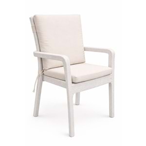 1 Adet Premium Şönil Arkalıklı Sandalye Minderi, Extra Kalın (Kalınlık 4,5cm)-A.Krem