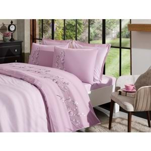 Özdilek Akfil Boutique -Florest Pembe- Çift Kişilik Nevresim Takımı (4 Yastık Kılıflı)