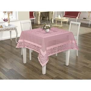 Raşel Örme 160x160 Pano Desenli Masa Örtüsü PEMBE