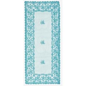 Narin Örme Runner 40x140 Sehpa Örtüsü Turkuaz Mavi