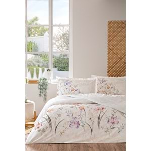 Özdilek Ranforce -White Lily Lila- Çift Kişilik Nevresim Takımı
