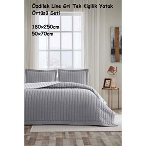 Özdilek Nakışlı -Line Gri- Tek Kişilik Yatak Örtüsü (180x250)