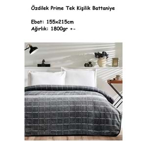 Özdilek Prime -Masculine Plate K.Gri- Tek Kişilik Battaniye (155x215)