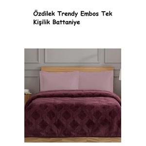 Özdilek Trendy Embos Tek Kişilik Battaniye(155x220)-Art Deco Y.Mersini