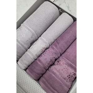 Özdilek Best Hamam Seti, Banyo Havlu Takımı-Camellia Gri Mürdüm