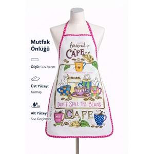 6lı Paket Dijital Baskılı Sıvı Geçirmez Desenli Mutfak Önlüğü