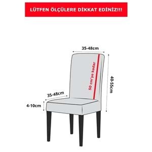 Özlü 6LI SET Jakarlı Lastikli Eteksiz Sandalye Kılıfı-Wave Gri