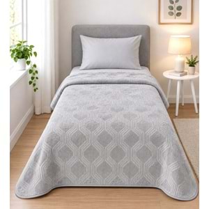 Özdilek Trendy Embos Tek Kişilik Battaniye(155x220)-Art Deco Gri