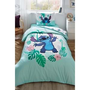Özdilek Lisanslı Lastikli Çarşaflı Tek Kişilik Çocuk Nevresim Takımı-Stitch Summer Mint
