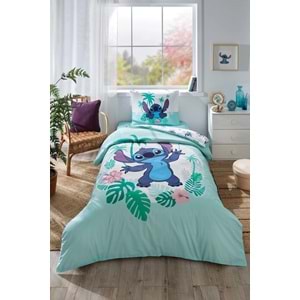 Özdilek Lisanslı Lastikli Çarşaflı Tek Kişilik Çocuk Nevresim Takımı-Stitch Summer Mint