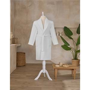 Özdilek Battal Boy Tek Bornoz Şalyaka-Classic Beyaz (3XL Beden)