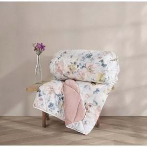 Cotton Box Velvet -Dalya Pudra- Tek Kişilik Yorgan Çift Taraflı (155x215)