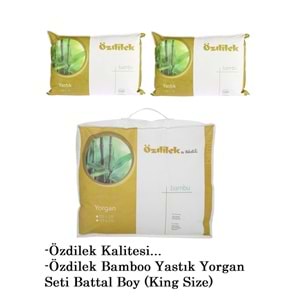 Özdilek 1 Adet Bambu Yorgan + 2 Adet Bambu Yastık (Battal King Size Set)