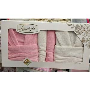 Limelight Select Ekonomik Aile Bornoz Seti (6 Parça)-Krem Pembe