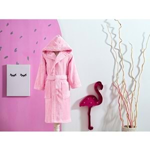 Özdilek Ashley Kapüşonlu Bambu Çocuk Bornozu 5/6 Yaş-Pembe