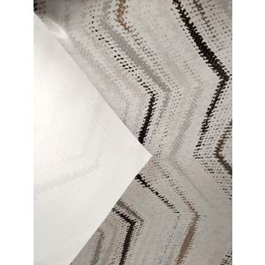 Kesme Masa Örtüsü Muşamba-Zigzag Gri Gold-140X260