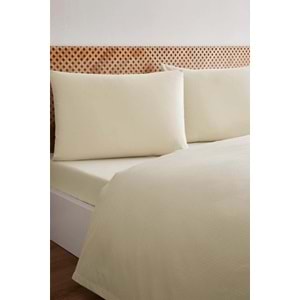 Özdilek -Colourist Krem- Bamboo Lastikli Çarşaflı Çift Kişilik Pike Takımı