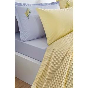 Özdilek Rf Waffle -Gold Gri- Tek Kişilik Nakışlı Pike Takımı (2 Yastık Kılıflı)
