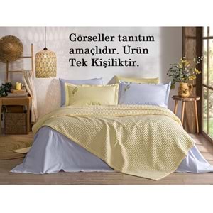 Özdilek Rf Waffle -Gold Gri- Tek Kişilik Nakışlı Pike Takımı (2 Yastık Kılıflı)