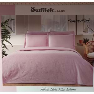 Özdilek Rf -Pembe- Jakar Lux KM (Z) Çift Kişilik Pike Takımı (4 Yastık Kılıflı)