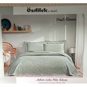 Özdilek Rf -Yeşil- Jakar Lux (Z) Çift Kişilik Pike Takımı (4 Yastık Kılıflı)