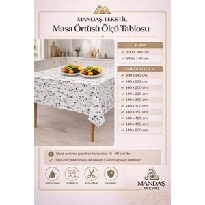 Kesme Masa Örtüsü Muşamba-Lila Beyaz Yeni - 140X180