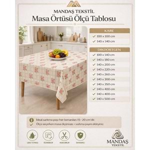 Kesme Masa Örtüsü Muşamba-Gül Çiçek Yeni - 140X350