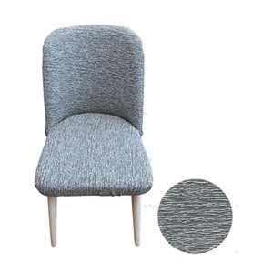 Mandaş Oval jakarlı Sandalye örtüsü Gri