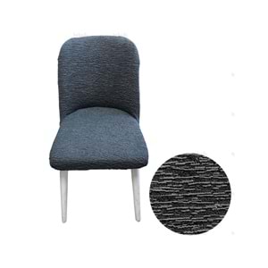 Mandaş Oval jakarlı Sandalye örtüsü Antrasit