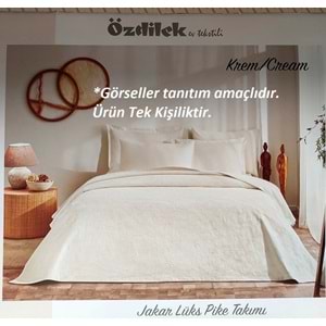 Özdilek Rf -Krem- Jakar Lux (Z) Tek Kişilik Pike Takımı (2 Yastık Kılıflı)