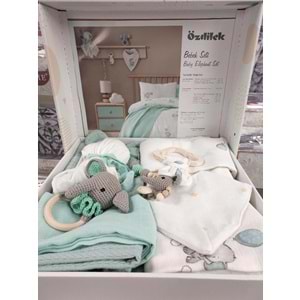 Özdilek 10 Parça Müslin Bebek Seti (Önlüklü)-Elephant Mint