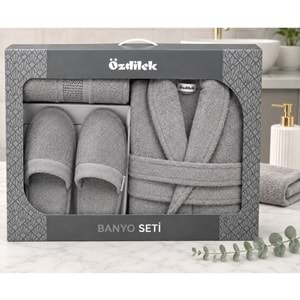 Özdilek Colourist Gümüş Kişisel Banyo Bornoz Seti (XL Beden)