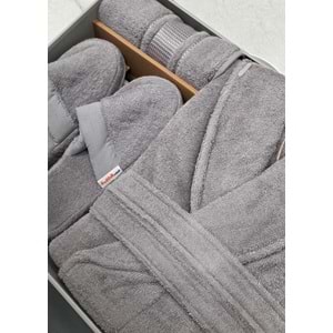 Özdilek Colourist Gümüş Kişisel Banyo Bornoz Seti (XL Beden)