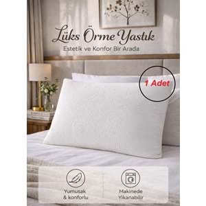 1 Adet Dolgulu Lüks Örme Yastık (50x70)