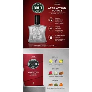 Brut Parfüm Erkek/Men 100ML Attraction Totale Edt (Kırmızı)