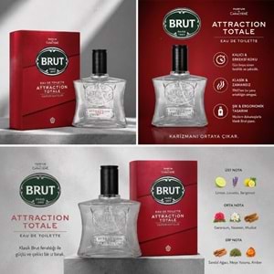 Brut Parfüm Erkek/Men 100ML Attraction Totale Edt (Kırmızı)