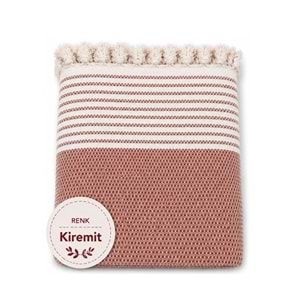 Pamuklu Kaymaz Hasır Dokuma Koltuk Örtüsü (180x220) - Kiremit