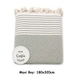 Pamuklu Kaymaz Hasır Dokuma Maxi Boy Kolları Örten Koltuk Örtüsü (180x310) - Çağla