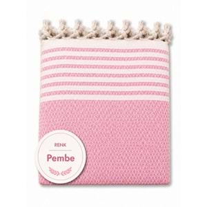 Pamuklu Kaymaz Hasır Dokuma Maxi Boy Kolları Örten Koltuk Örtüsü (180x310) - Pembe