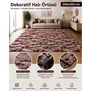 korkmaz mensucat lastiksiz halı örtüsü 9m2 (250*350) M2 Mürdüm