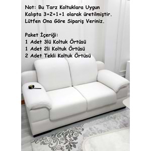 Bürümcük Koltuk Örtüsü -ÖZEL KESİM KREM- Std Tk (3+2+1+1)